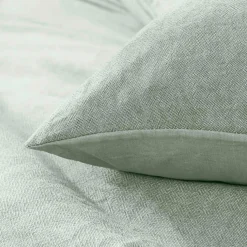 douceur d'intu017drieur Housse de couette et deux taies d'oreiller coton (240 x 220 cm) Meline Vert sauge Outlet