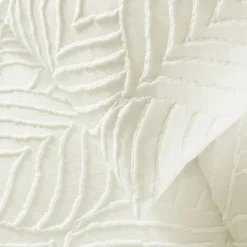 douceur d'intu017drieur Housse de couette et deux taies microfibre tuftée (260 x 240 cm) Heltie Ivoire
