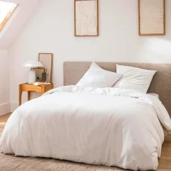 douceur d'intu017drieur Housse de couette et deux taies d'oreiller coton (260 x 240 cm) Meline Blanc Sale
