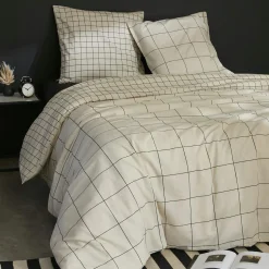L'EFFET PAPILLON Housse de couette et deux taies coton (200 x 200 cm) Carrie Beige Clearance