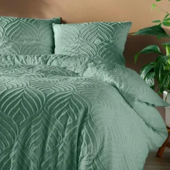 douceur d'intu017drieur Housse de couette et deux taies microfibre (240 x 220 cm) Heltie Vert sauge Outlet