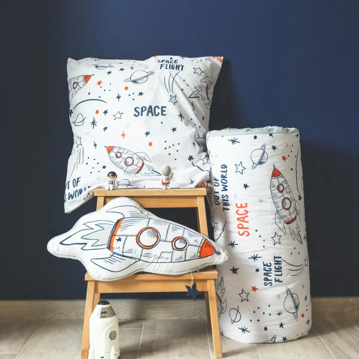 l'Effet Papillon Housse de couette et deux taies enfant coton (240 x 220 cm) Galaxie he Blanc Outlet