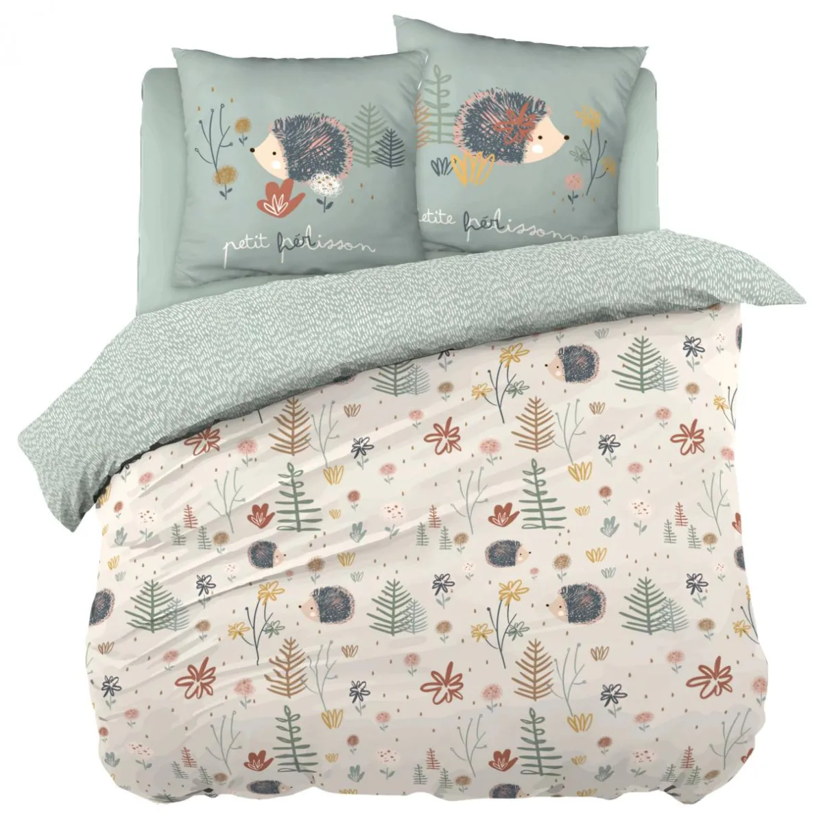 L'EFFET PAPILLON Housse de couette et deux taies enfant coton (200 x 200 cm) Polisson Multicolore Clearance