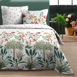 STOF Housse de couette et deux taies d'oreiller en coton (240 x 220 cm) Antillia Multicolore Best