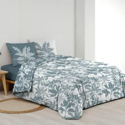 douceur d'intu017drieur Housse de couette et deux taies d'oreiller en coton (240 x 220 cm) Hera Bleu