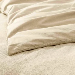 douceur d'intu017drieur Housse de couette et deux taies d'oreiller coton (240 x 220 cm) Meline sable Beige New