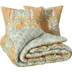 Atmosphera, cru017dateur d'intu017drieur Housse de couette et deux taies percale de coton (240 x 220 cm) Janice Multicolore Sale