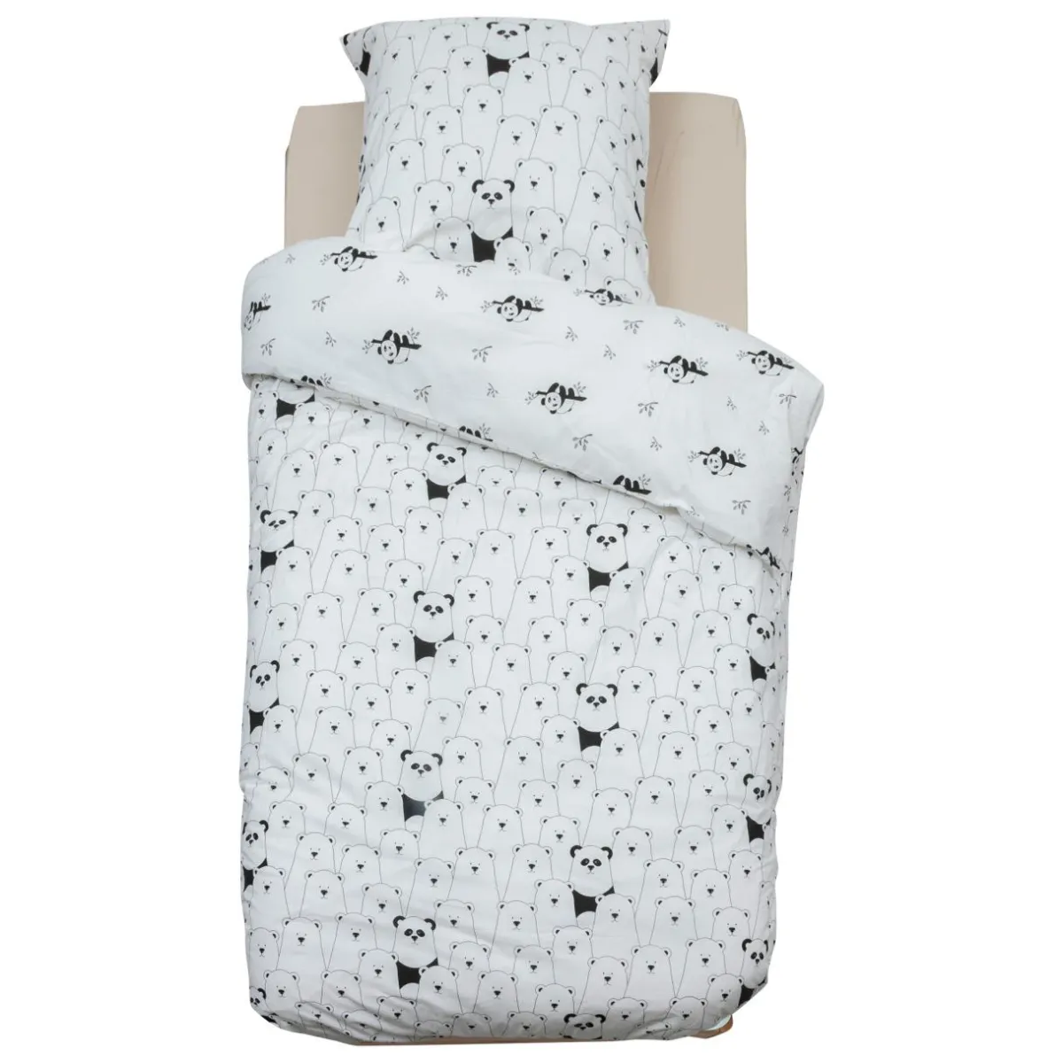 Atmosphera cru017dateur d'intu017drieur for kids Housse de couette et une taie enfant coton (140 x 200 cm) Panda e Noir Best