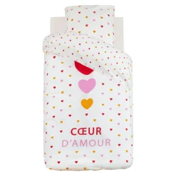 Atmosphera cru017dateur d'intu017drieur for kids Housse de couette et une taie enfant coton (140 x 200 cm) Amour Multicolore Clearance