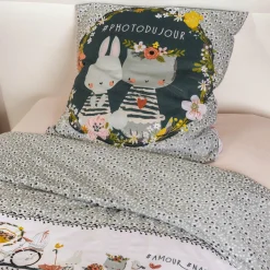 L'EFFET PAPILLON Housse de couette et une taie enfant coton (140 x 200 cm) Jardinage Multicolore Hot