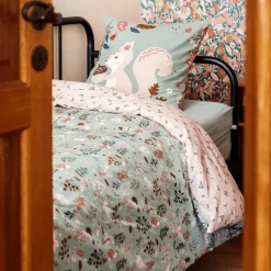 L'EFFET PAPILLON Housse de couette et une taie enfant coton (140 x 200 cm) Tamia Multicolore Discount