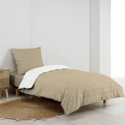 douceur d'intu017drieur Housse de couette et une taie d'oreiller en coton (140 x 200 cm) Cadria Blanc Sale