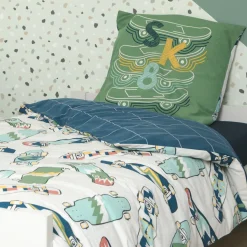 l'Effet Papillon Housse de couette et une taie enfant coton (140 x 200 cm) California Bleu