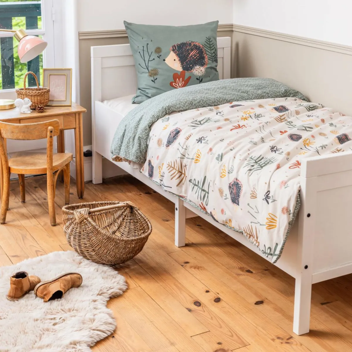 L'EFFET PAPILLON Housse de couette et une taie enfant coton (140 x 200 cm) Polisson Multicolore