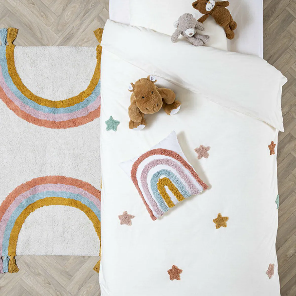 Atmosphera createur d'interieur for kids Housse de couette et une taie enfant coton (140 x 200 cm) Etoile Multicolore Discount