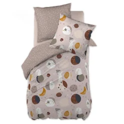 L'effet papillon Housse de couette et une taie enfant coton (140 x 200 cm) Sky Dream Rose Outlet