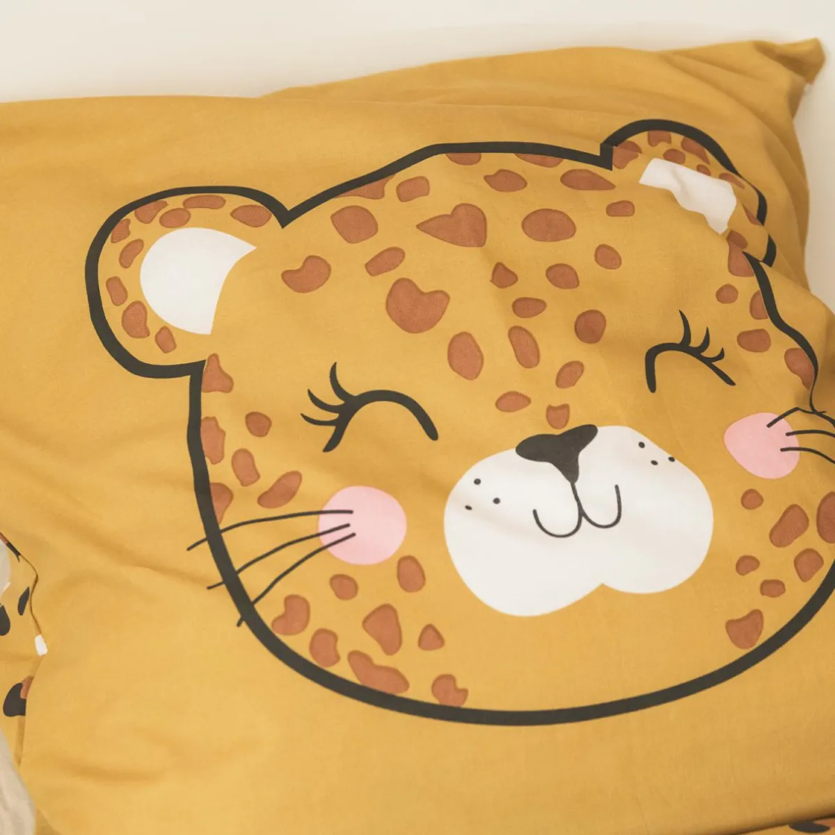 l'Effet Papillon Housse de couette et une taie enfant coton (140 x 200 cm) Lola Caramel Sale