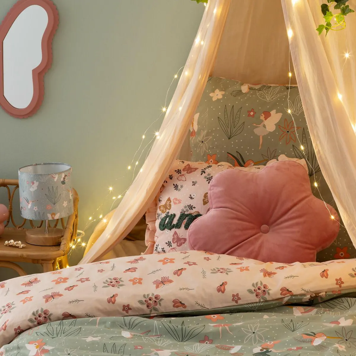 Atmosphera cru017dateur d'intu017drieur for kids Housse de couette et une taie enfant coton (140 x 200 cm) Fée Multicolore Hot