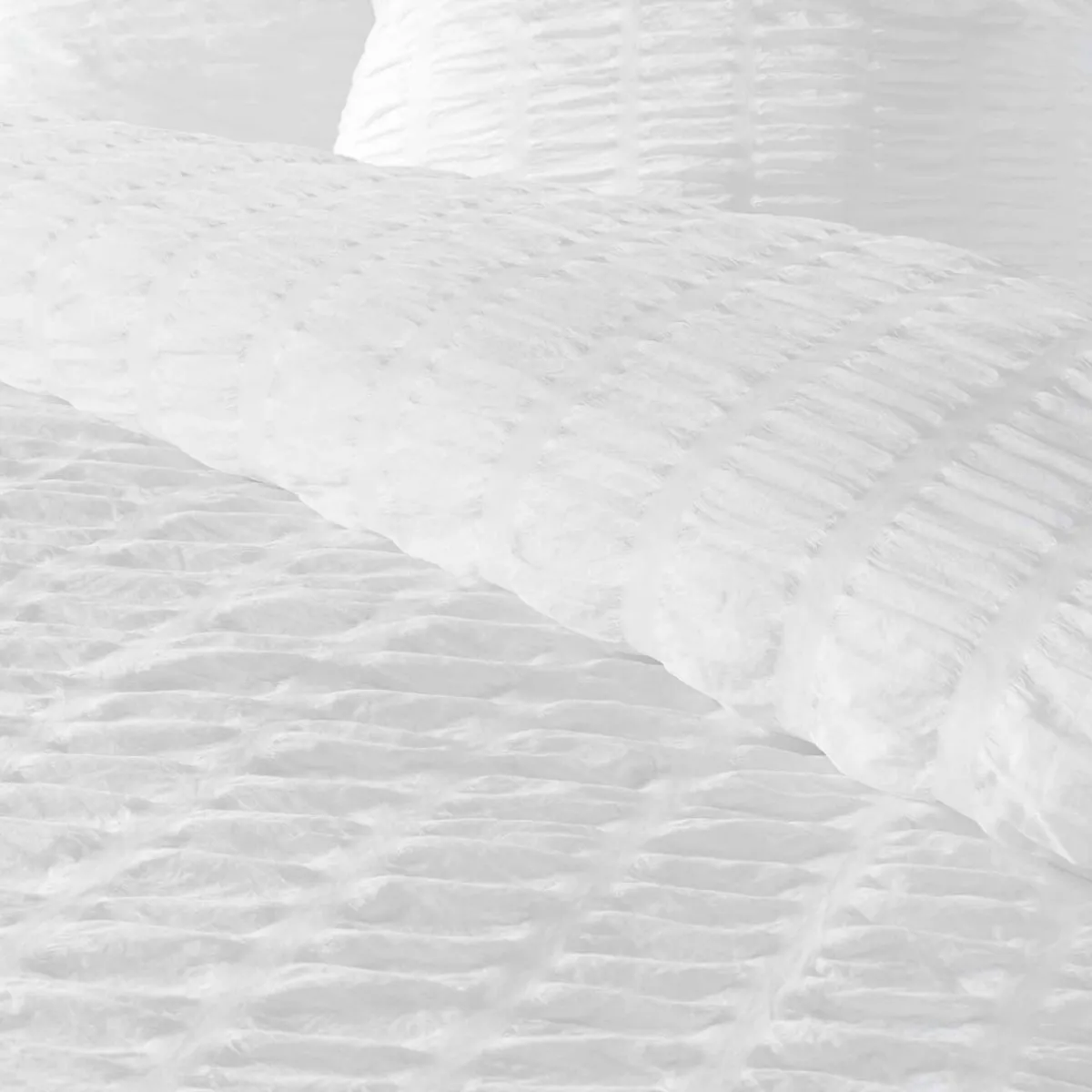 douceur d'intu017drieur Housse de couette et une taie d'oreiller microfibre (140 x 200 cm) Plissia Blanc Online