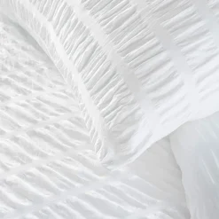 douceur d'intu017drieur Housse de couette et une taie d'oreiller microfibre (140 x 200 cm) Plissia Blanc Online