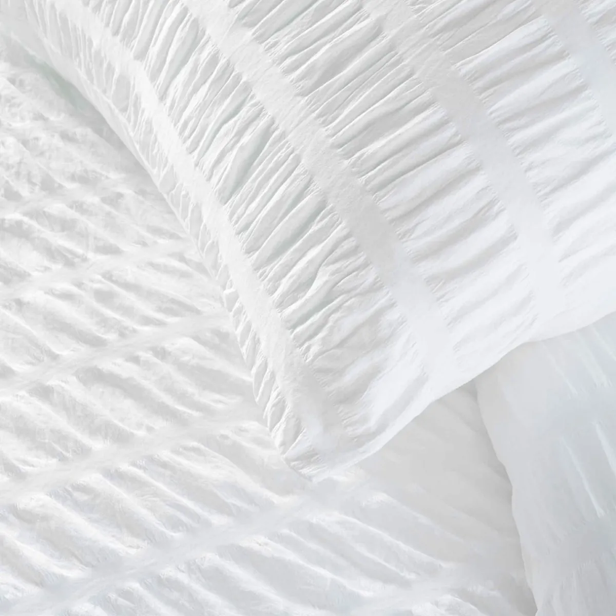 douceur d'intu017drieur Housse de couette et une taie d'oreiller microfibre (140 x 200 cm) Plissia Blanc Online