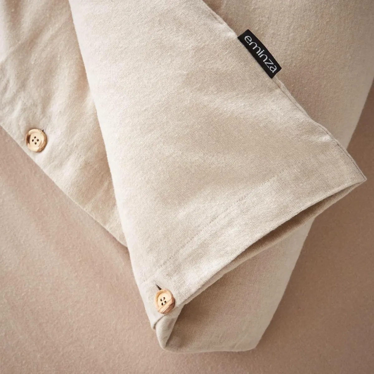 EMINZA Housse de couette flanelle de coton (240 x 220 cm) Nina Beige Best