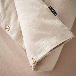 EMINZA Housse de couette flanelle de coton (260 x 240 cm) Nina Beige Online