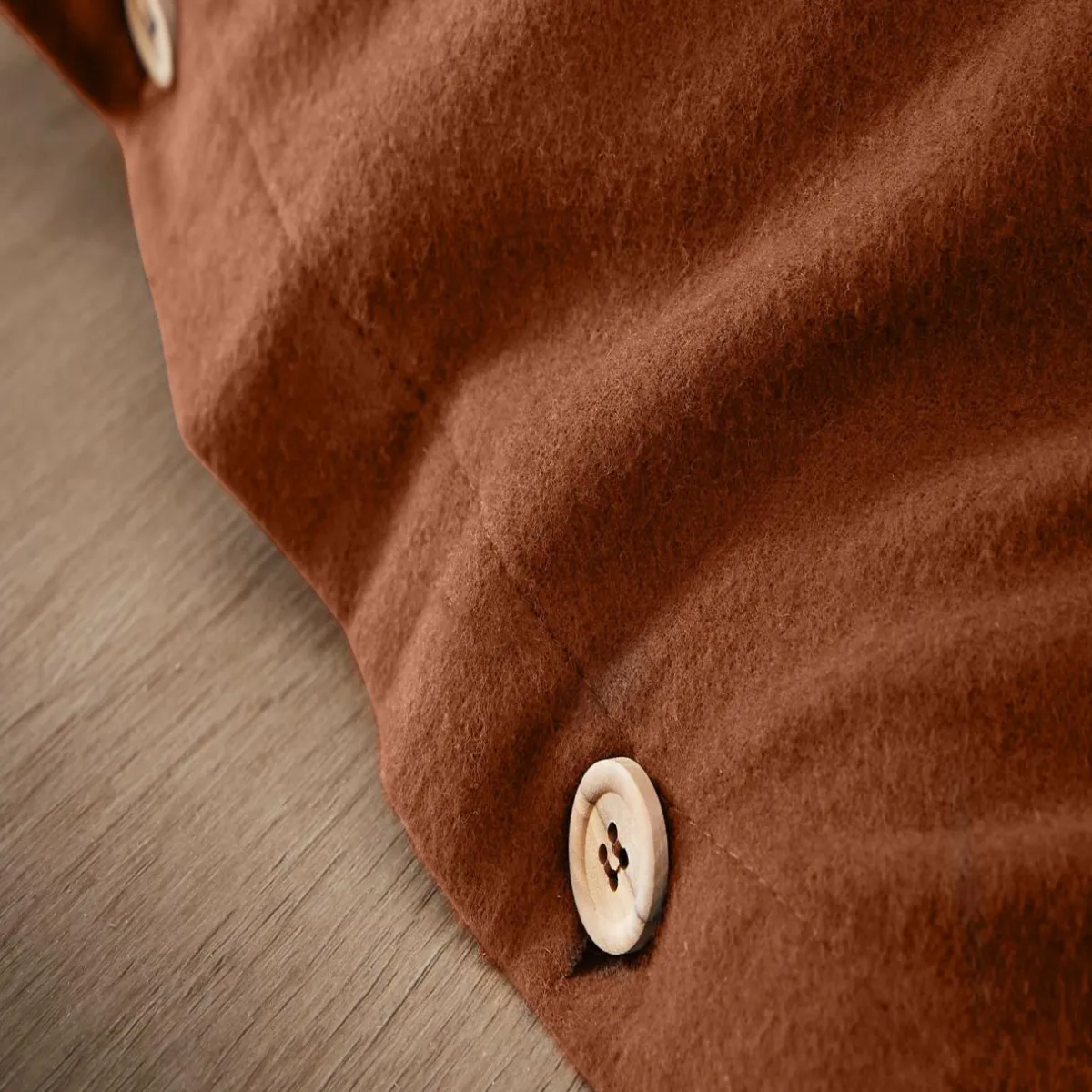 EMINZA Housse de couette flanelle de coton (240 x 220 cm) Nina Terracotta Outlet