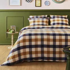 EMINZA Housse de couette flanelle de coton (280 x 240 cm) Nina carreaux Multicolore Carreau Multicolore Sale