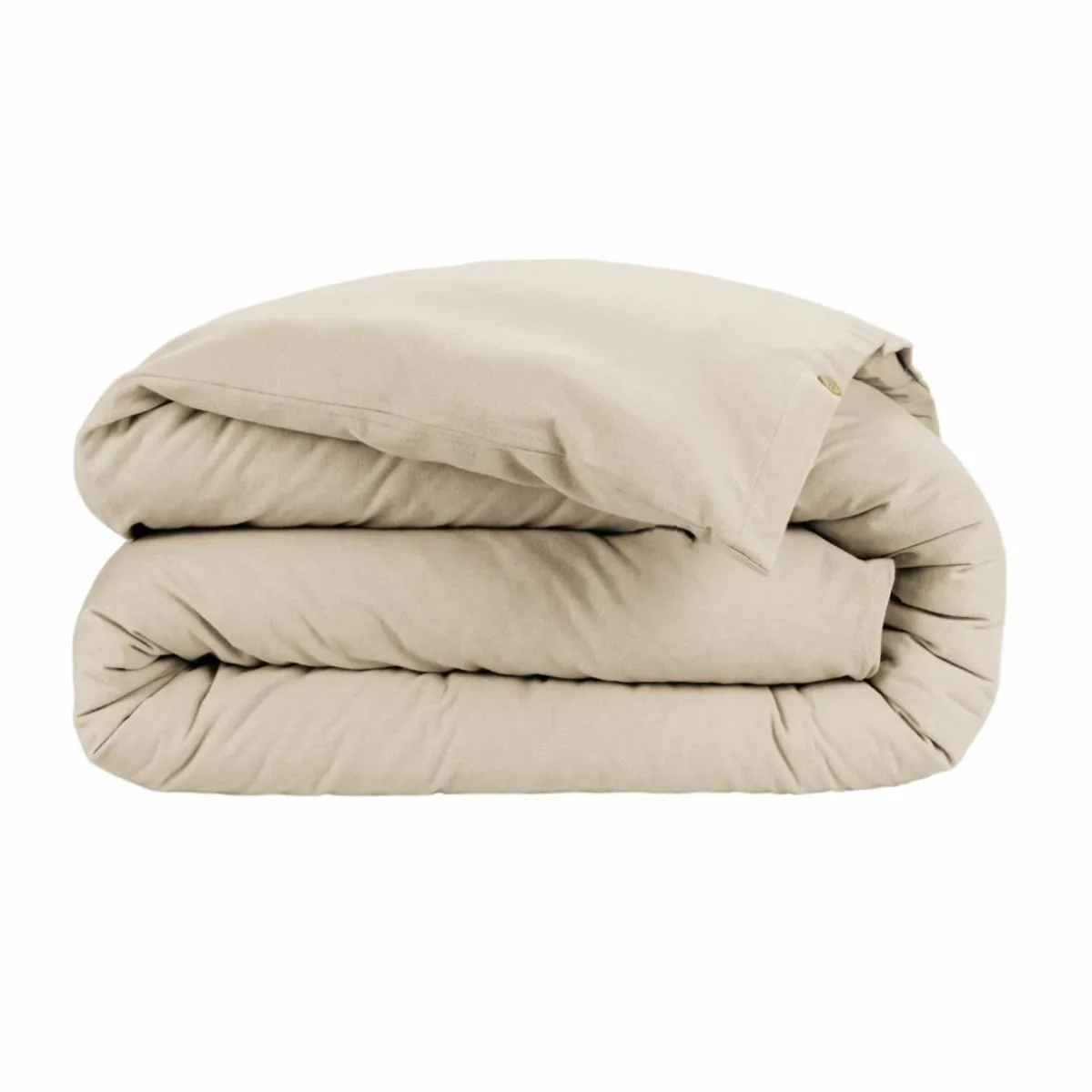 EMINZA Housse de couette flanelle de coton (140 x 200 cm) Nina Beige New