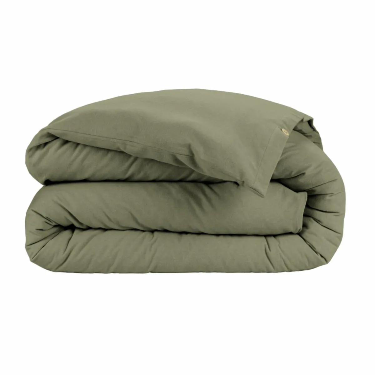 EMINZA Housse de couette flanelle de coton (240 x 220 cm) Nina Vert romarin Hot