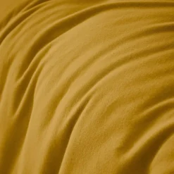 EMINZA Housse de couette flanelle de coton (260 x 240 cm) Nina Jaune ocre Discount