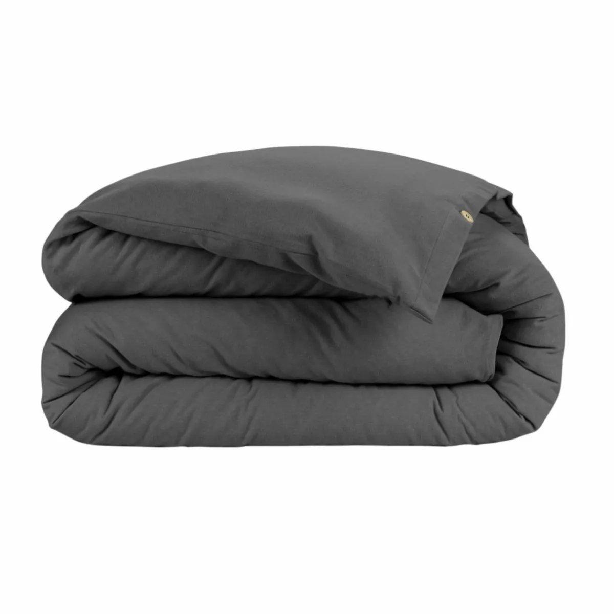 EMINZA Housse de couette flanelle de coton (140 x 200 cm) Nina Gris Anthracite Outlet