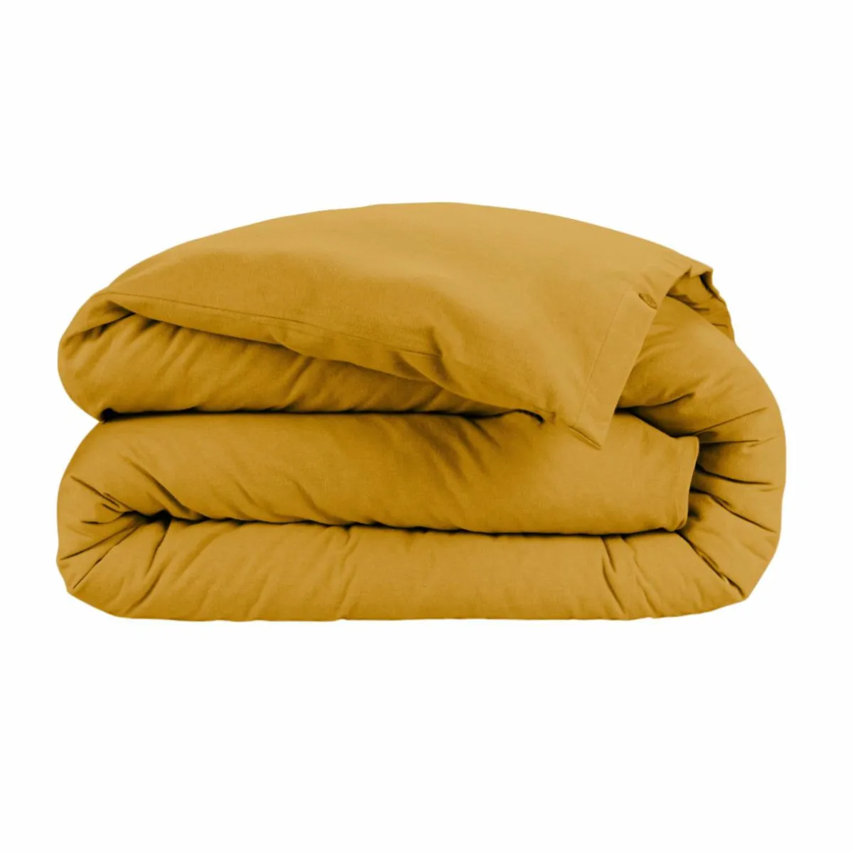 EMINZA Housse de couette flanelle de coton (240 x 220 cm) Nina Jaune ocre Outlet