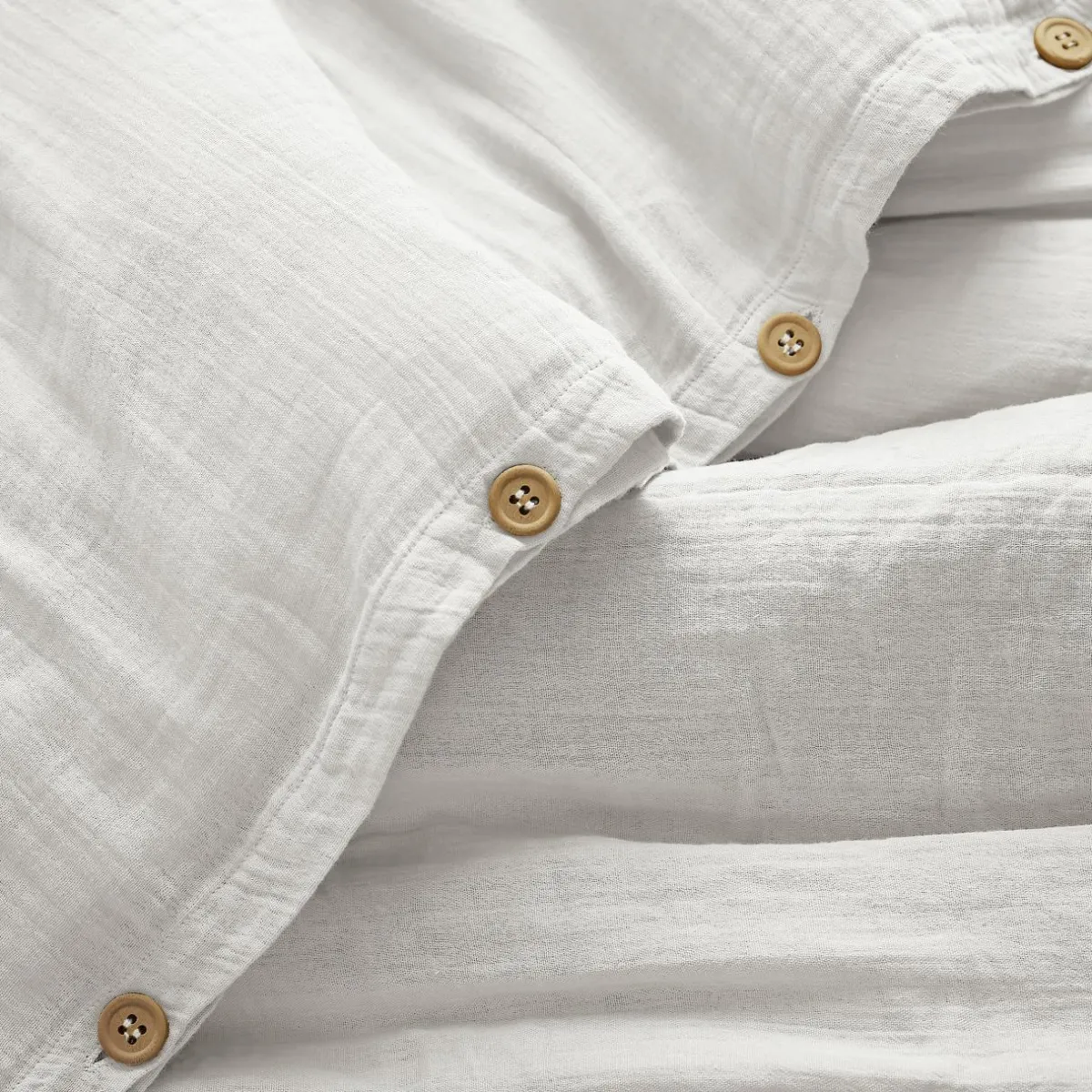 EMINZA Housse de couette gaze de coton (260 x 240 cm) Gaïa chantilly Blanc Best