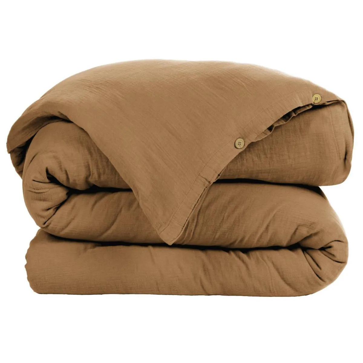EMINZA Housse de couette gaze de coton (140 x 200 cm) Gaïa Camel Online