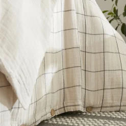 EMINZA Housse de couette gaze de coton (140 x 200 cm) Gaïa Match pampa Beige Discount