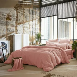 EMINZA Housse de couette gaze de coton (200 x 200 cm) Gaïa Rose Pêche Sale