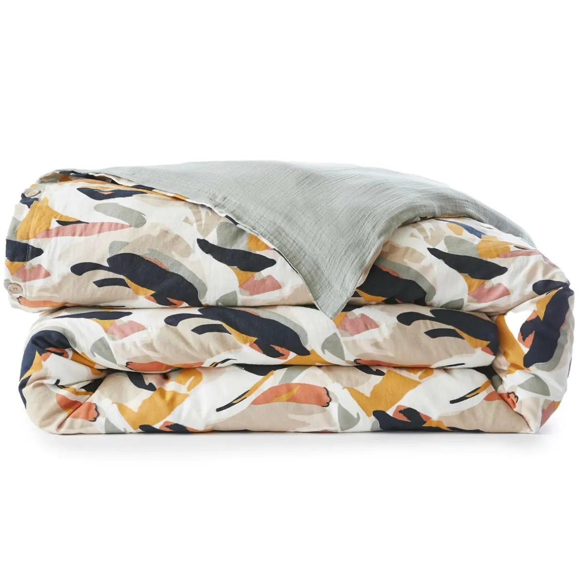EMINZA Housse de couette gaze de coton (240 x 220 cm) Mathilda Multicolore Outlet