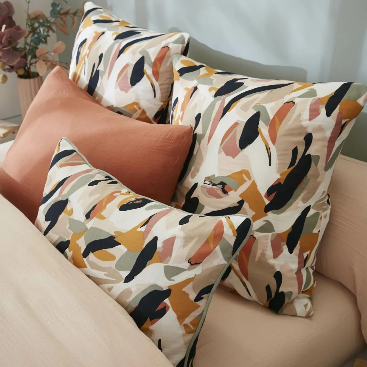 EMINZA Housse de couette gaze de coton (240 x 220 cm) Mathilda Multicolore Outlet