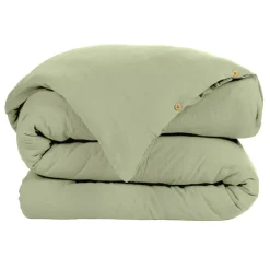 EMINZA Housse de couette gaze de coton (140 x 200 cm) Gaïa Vert tilleul Clearance