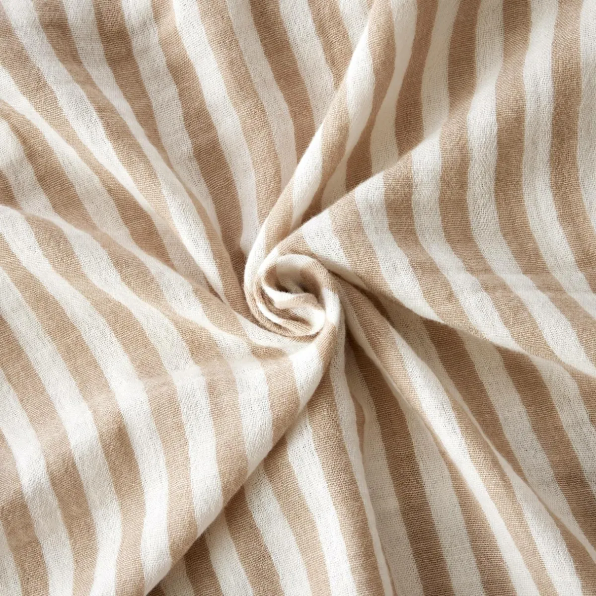 EMINZA Housse de couette gaze de coton (140 x 200 cm) Gaïa rayures Ficelle Rayure Ficelle Sale