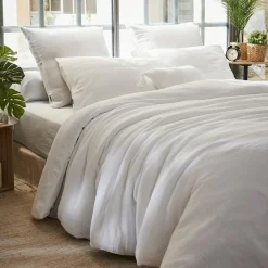 EMINZA Housse de couette gaze de coton (200 x 200 cm) Gaïa chantilly Blanc Outlet