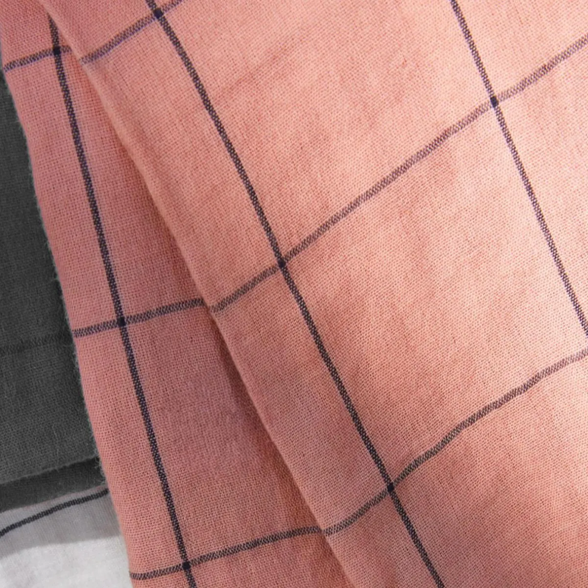 EMINZA Housse de couette gaze de coton (260 x 240 cm) Gaïa Match Rose Pêche Online