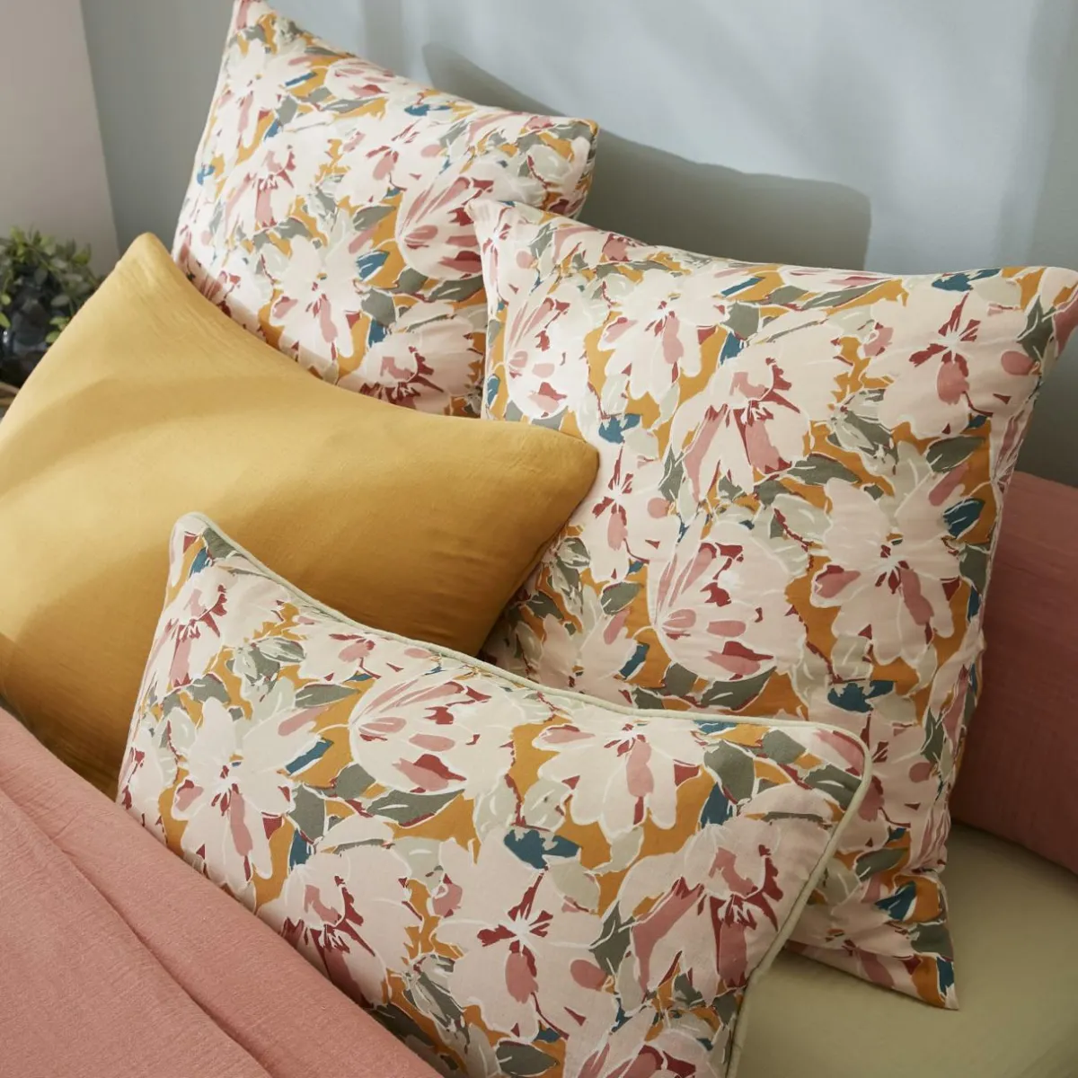 EMINZA Housse de couette gaze de coton (200 x 200 cm) April Multicolore Sale