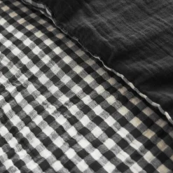 EMINZA Housse de couette gaze de coton (140 x 200 cm) Gaïa Vichy noir