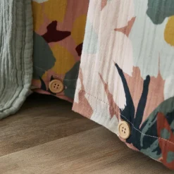 EMINZA Housse de couette gaze de coton (240 x 220 cm) Azel Multicolore Hot