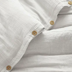 EMINZA Housse de couette gaze de coton (140 x 200 cm) Gaïa chantilly Blanc Outlet