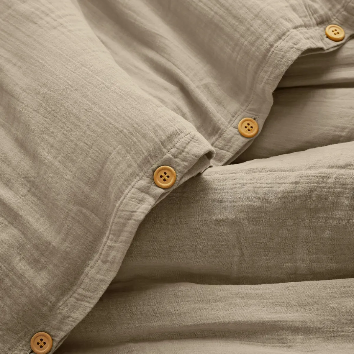 EMINZA Housse de couette gaze de coton (140 x 200 cm) Gaïa Ficelle Clearance