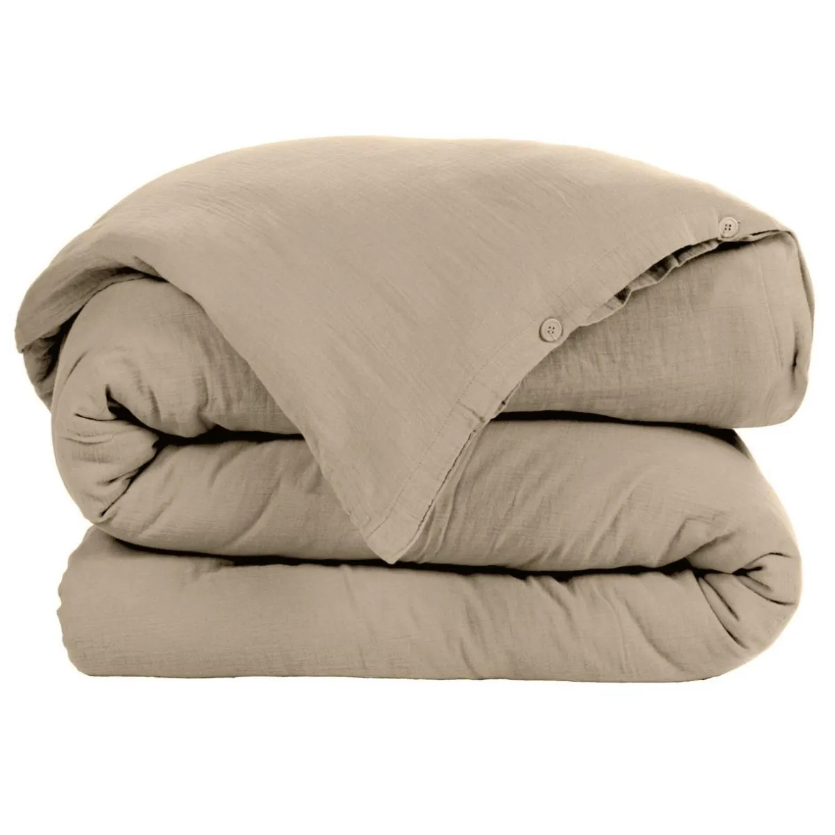 EMINZA Housse de couette gaze de coton (140 x 200 cm) Gaïa Ficelle Clearance
